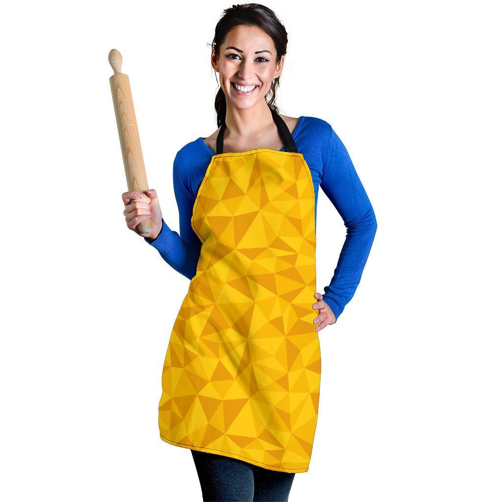 Triangle Yellow Pattern Print Women's Apron-grizzshop