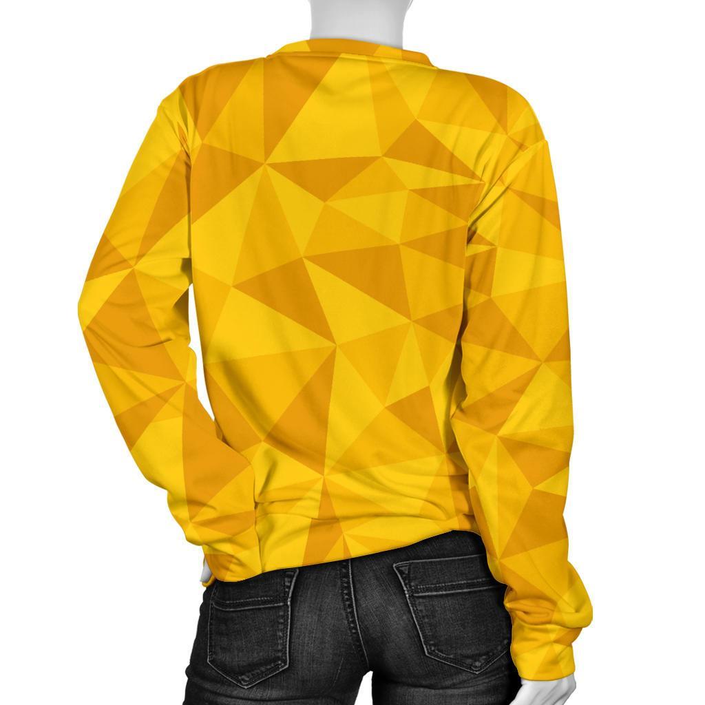 Triangle Yellow Pattern Print Women's Sweatshirt-grizzshop