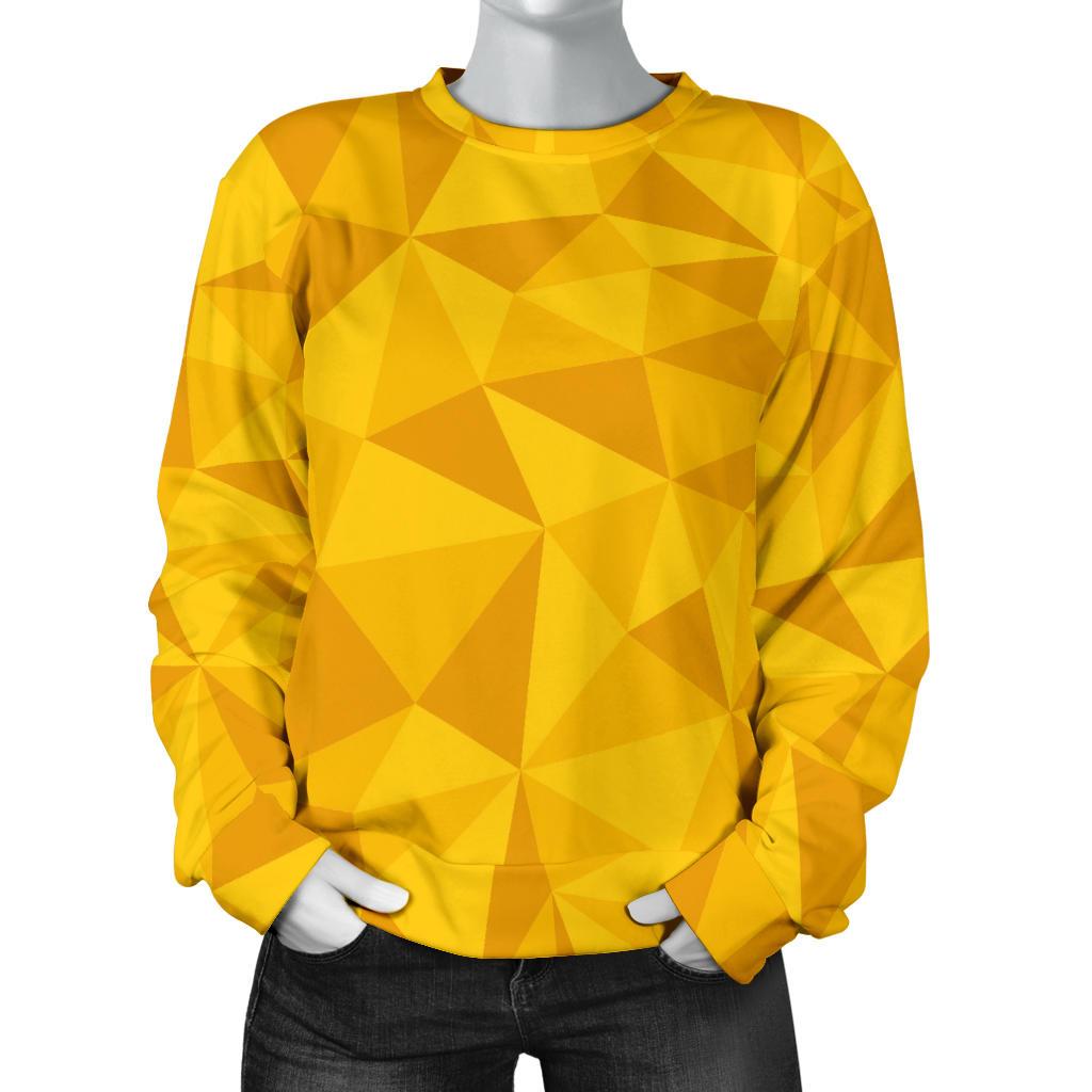 Triangle Yellow Pattern Print Women's Sweatshirt-grizzshop