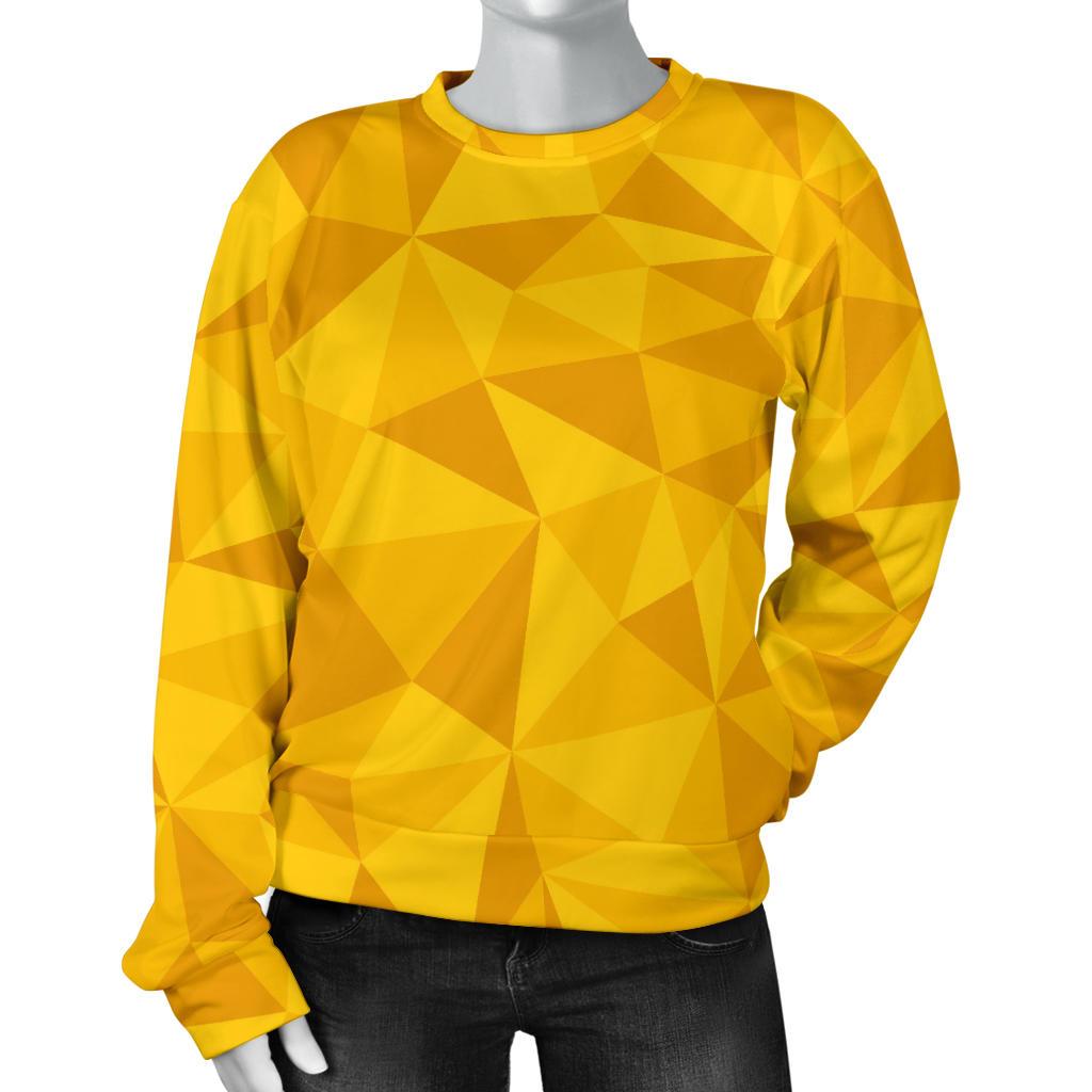 Triangle Yellow Pattern Print Women's Sweatshirt-grizzshop