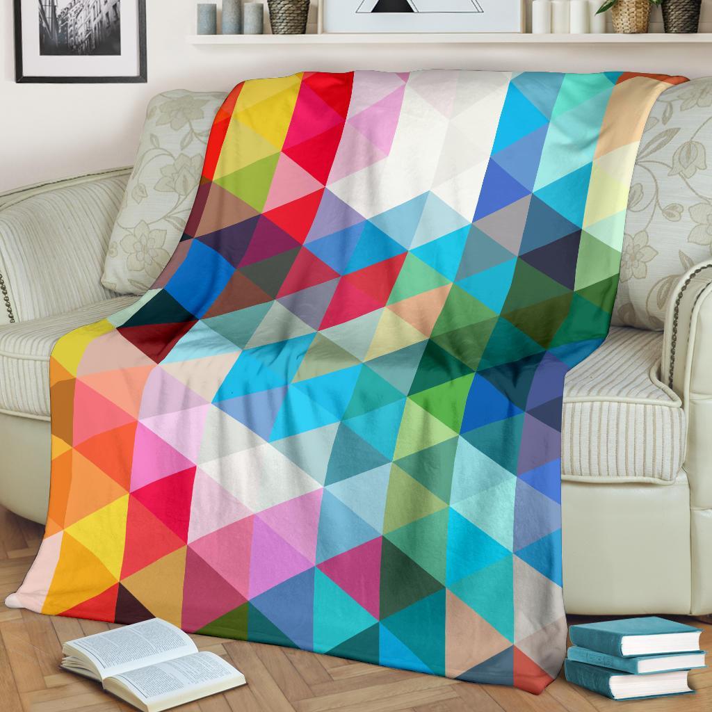 Triangle Colorful Pattern Print Blanket-grizzshop