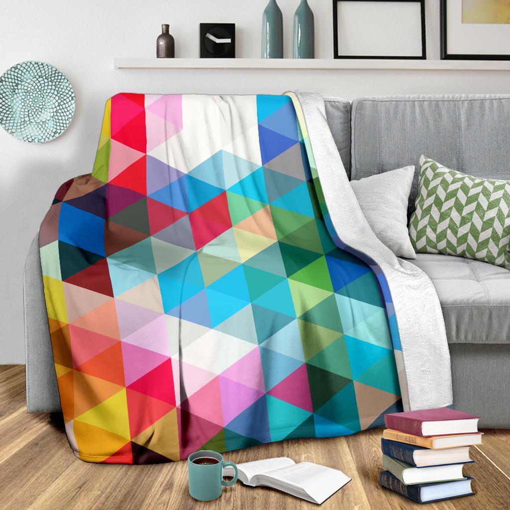 Triangle Colorful Pattern Print Blanket-grizzshop
