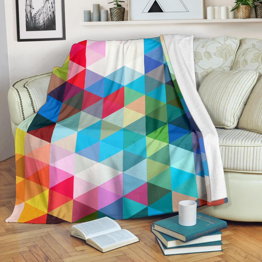 Triangle Colorful Pattern Print Blanket-grizzshop