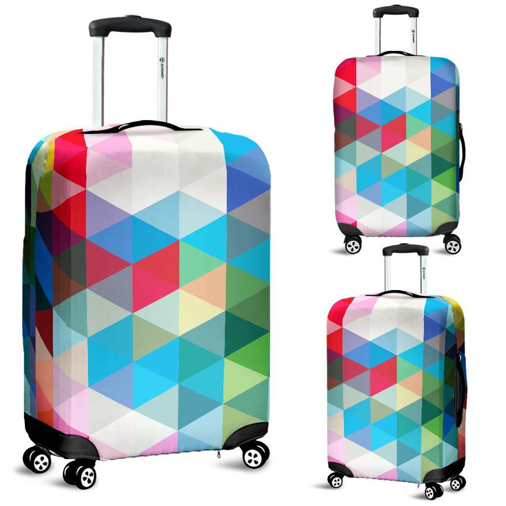 Triangle Colorful Pattern Print Luggage Cover Protector-grizzshop