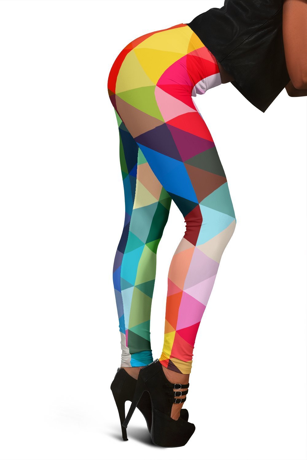 Triangle Colorful Pattern Print Women Leggings-grizzshop