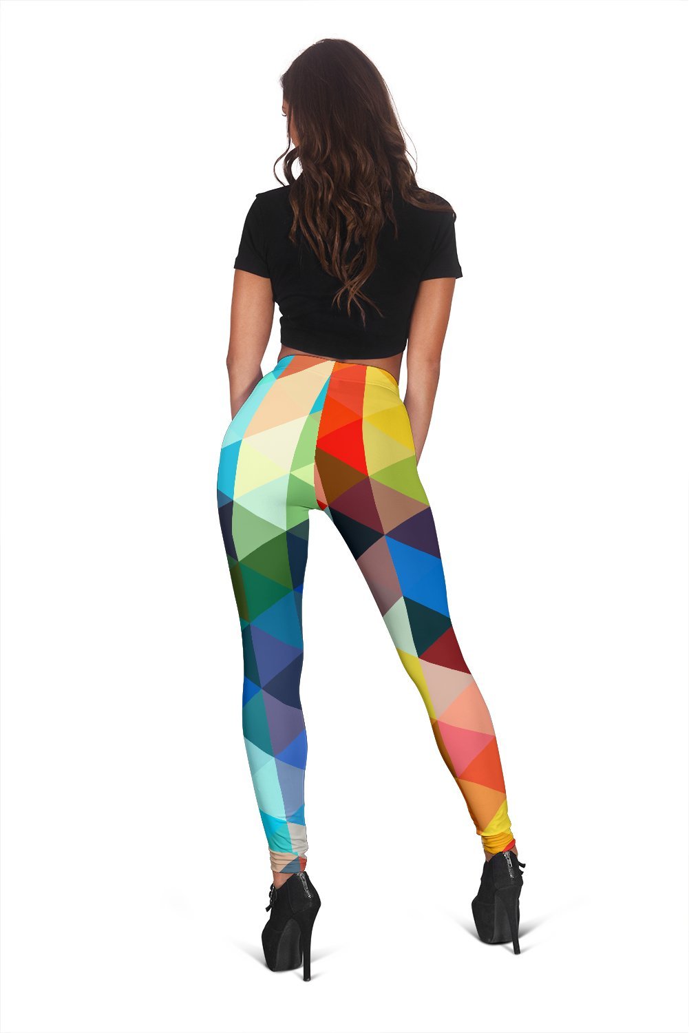 Triangle Colorful Pattern Print Women Leggings-grizzshop