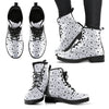 Triangles Black & White P1 - Leather Boots for Women-grizzshop