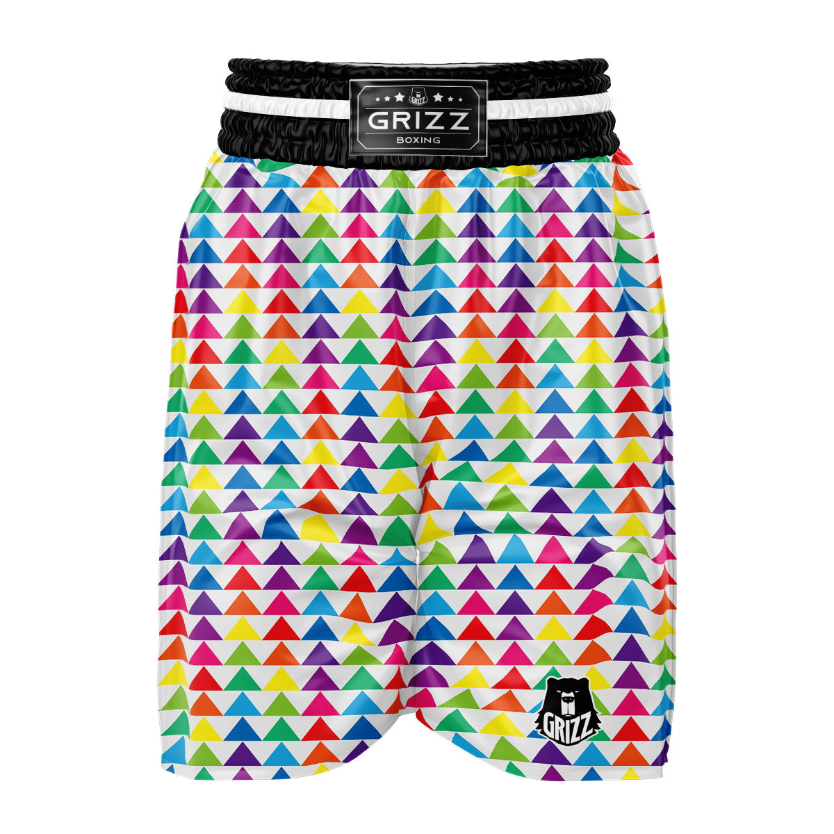 Triangles Rainbow Print Pattern Boxing Shorts-grizzshop