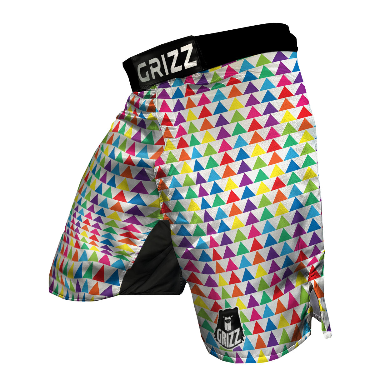 Triangles Rainbow Print Pattern MMA Shorts-grizzshop