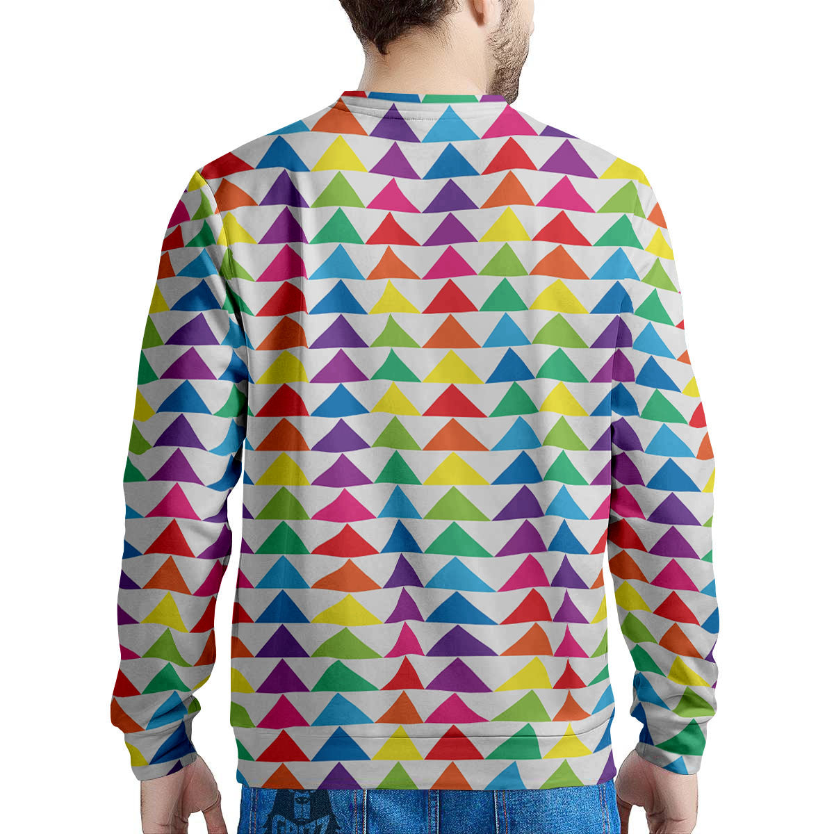 Triangles Rainbow Print Pattern Men's Sweatshirt-grizzshop