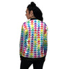 Triangles Rainbow Print Pattern Women's Bomber Jacket-grizzshop