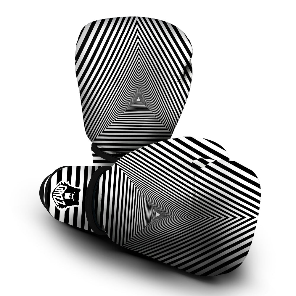 TriangularTunnel Black And White Print Boxing Gloves-grizzshop