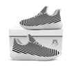 TriangularTunnel Black And White Print White Athletic Shoes-grizzshop