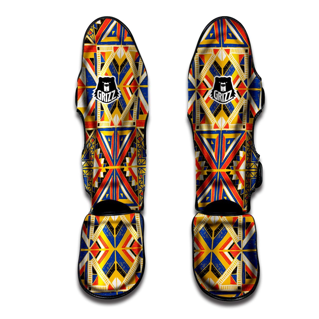 Tribal African Ethnic Sunset Print Pattern Muay Thai Shin Guards-grizzshop