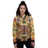 Tribal African Ethnic Sunset Print Pattern Women's Bomber Jacket-grizzshop