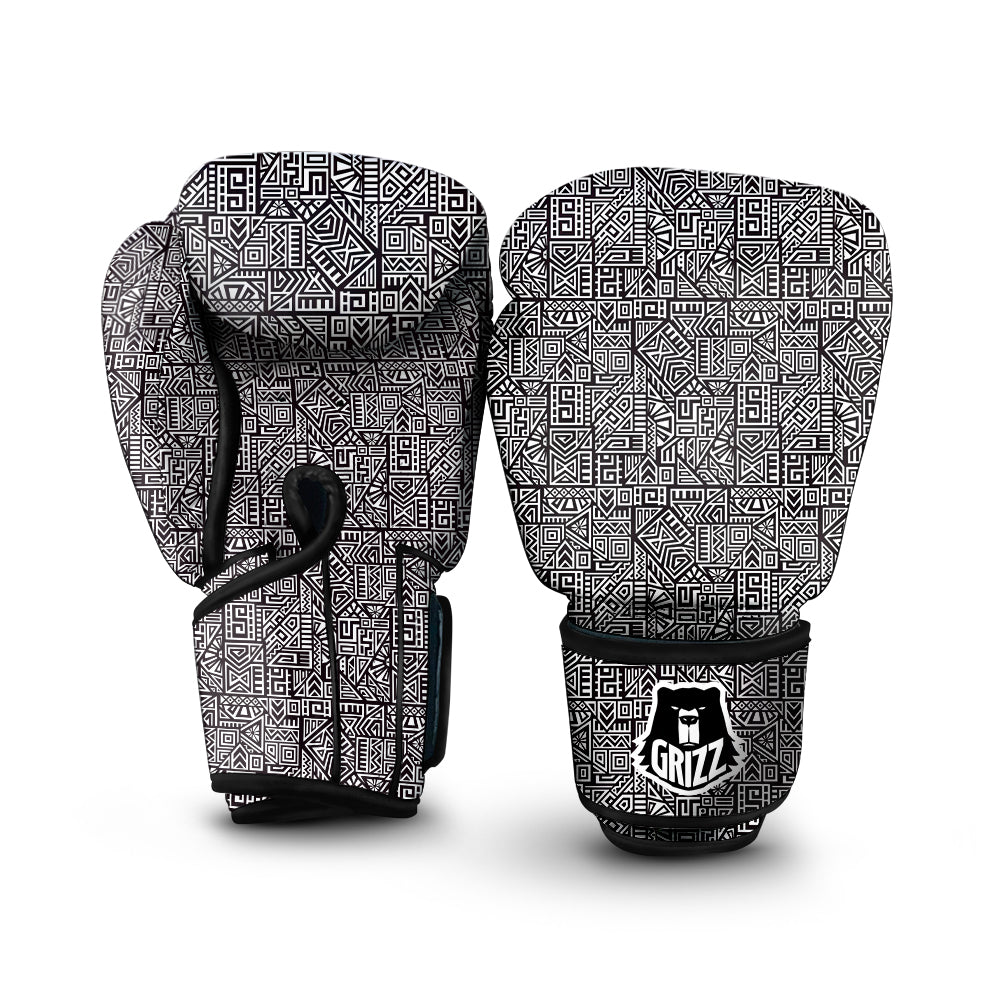 Tribal Ancient Aztec Print Pattern Boxing Gloves-grizzshop