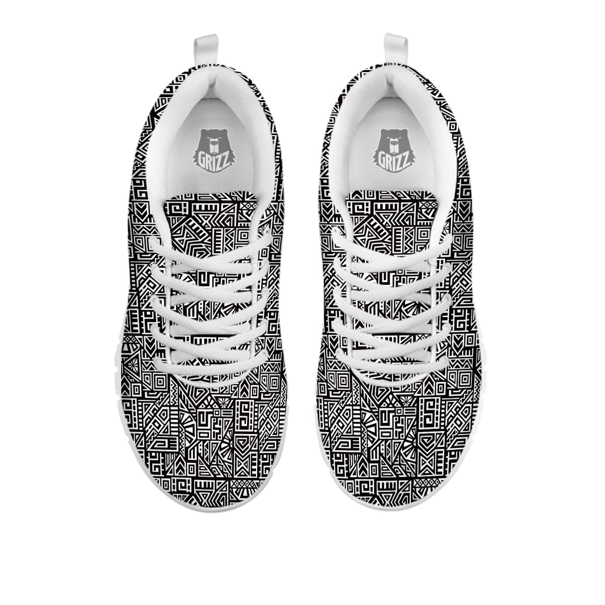 Tribal Ancient Aztec Print Pattern White Sneaker-grizzshop