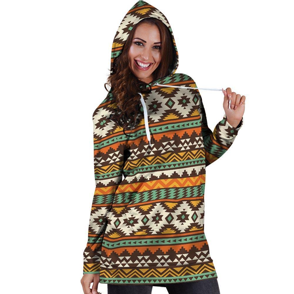 Tribal Aztec Hoodie Dress-grizzshop