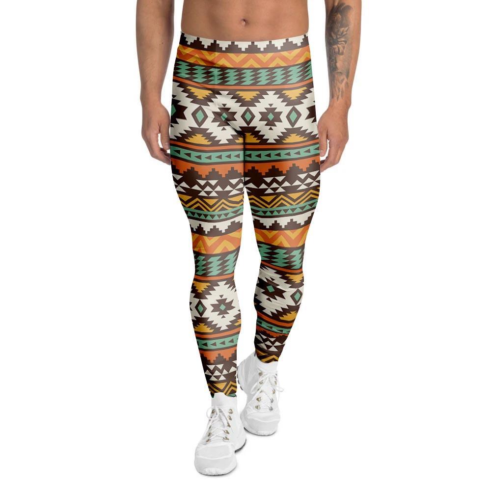 Tribal Aztec Men's Leggings-grizzshop