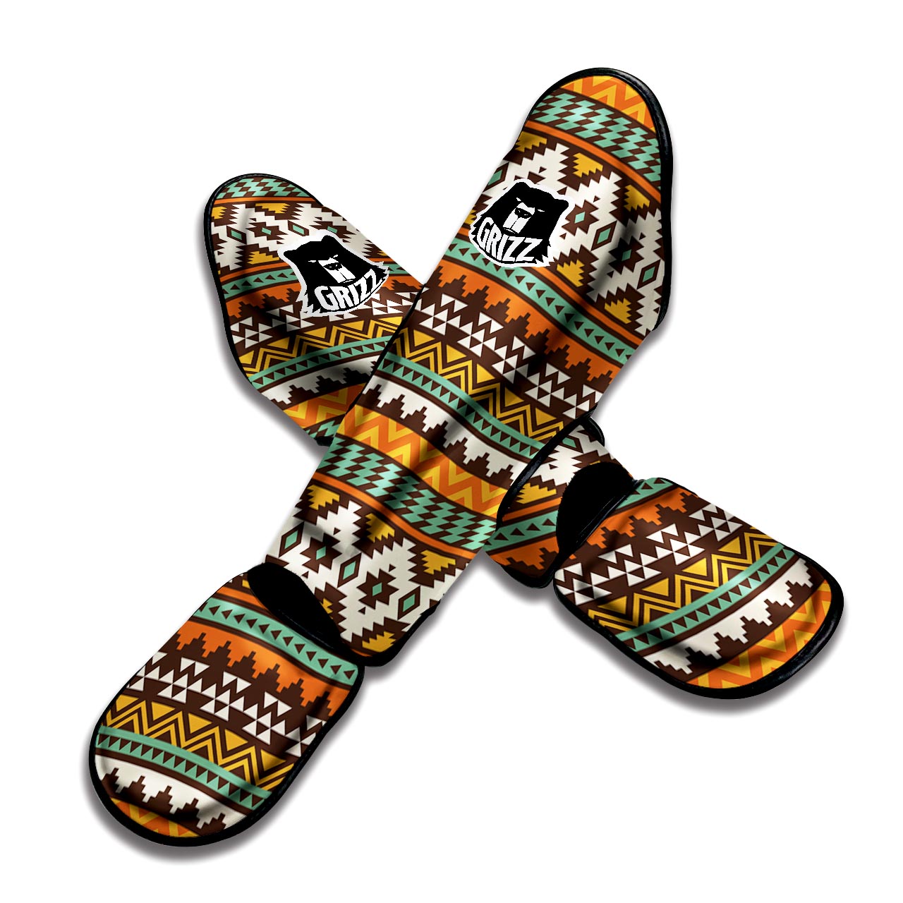 Tribal Aztec Muay Thai Shin Guard-grizzshop