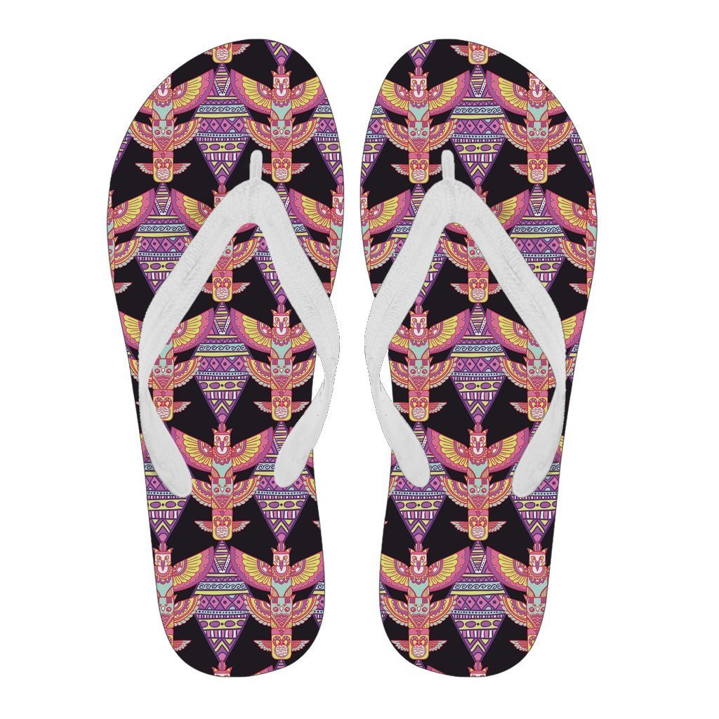 Tribal Aztec Native American Navajo Indians Print Men & Women Flip Flops-grizzshop