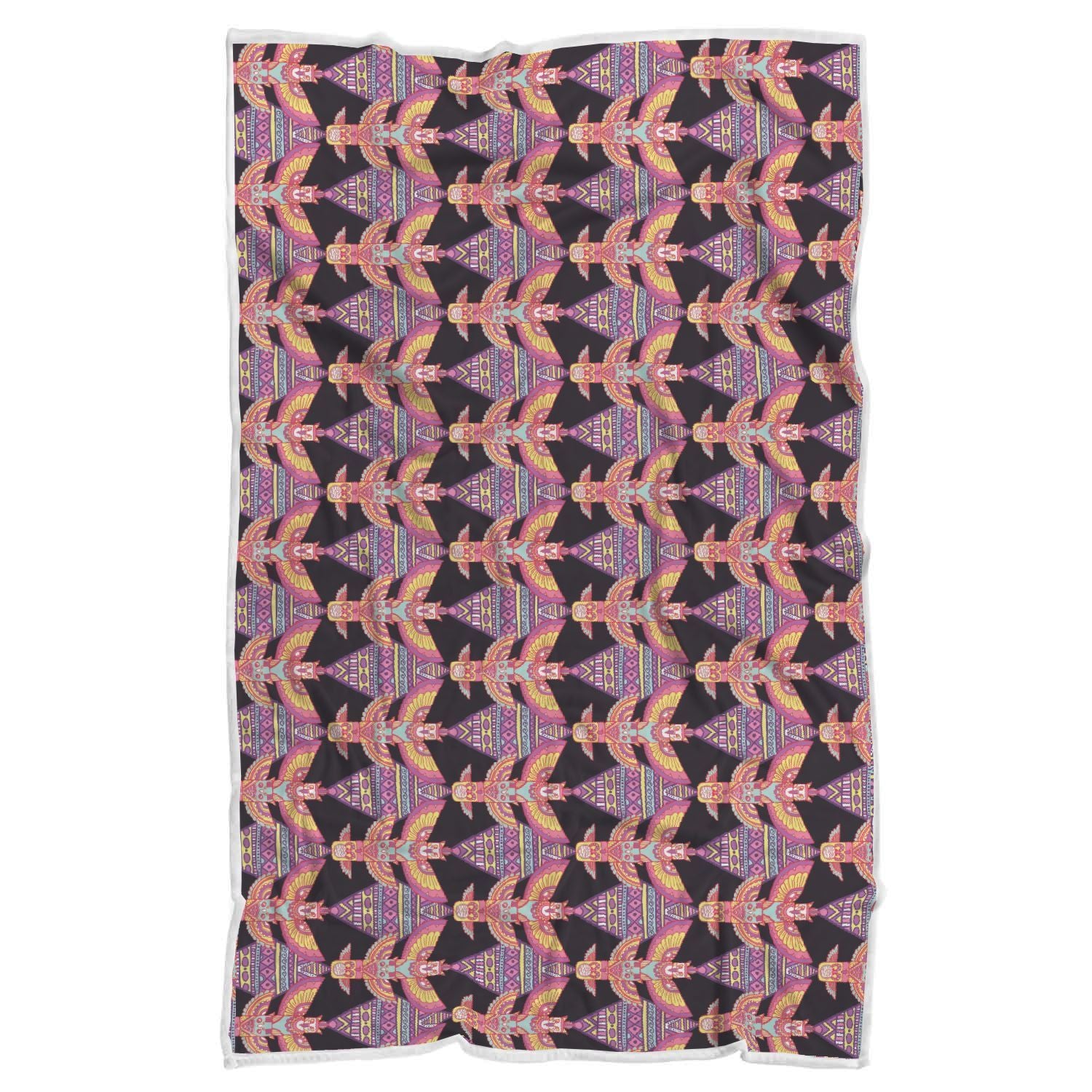 Tribal Aztec Native American Navajo Indians Print Throw Blanket-grizzshop