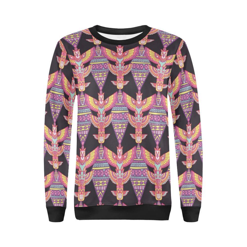 Tribal Aztec Native American Navajo Indians Print Women Crewneck Sweatshirt-grizzshop