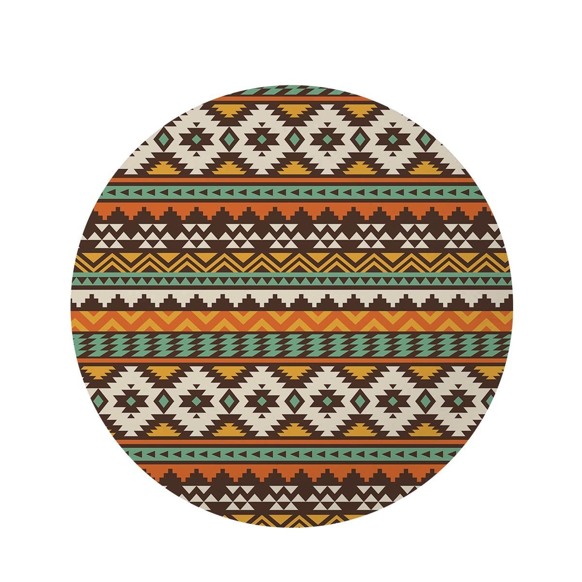 Tribal Aztec Round Rug-grizzshop