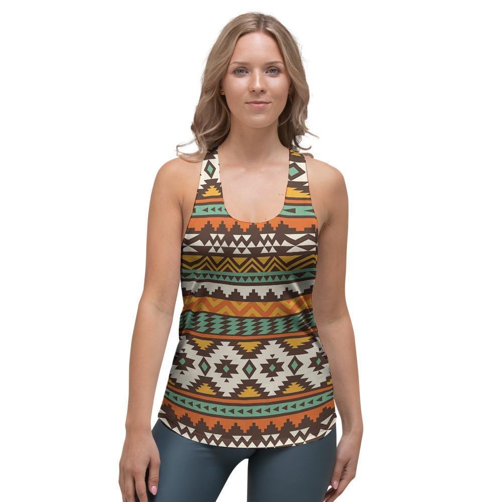 Tribal Aztec Women's Racerback Tank Top-grizzshop