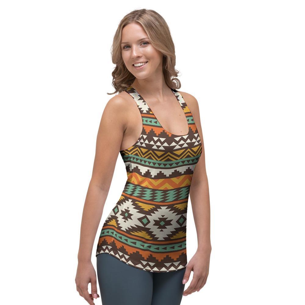 Tribal Aztec Women's Racerback Tank Top-grizzshop