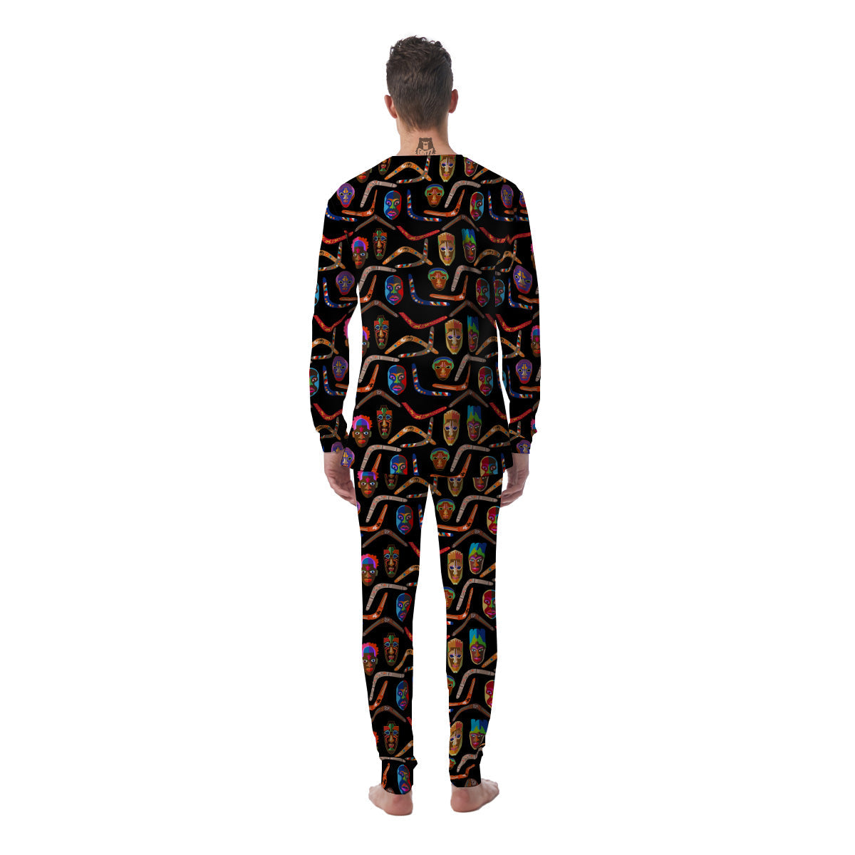 Tribal Boomerangs Print Pattern Men's Pajamas-grizzshop