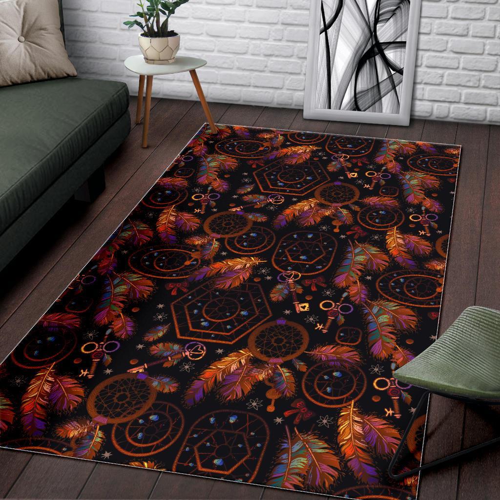 Tribal Dream Catcher Feather Floor Mat-grizzshop