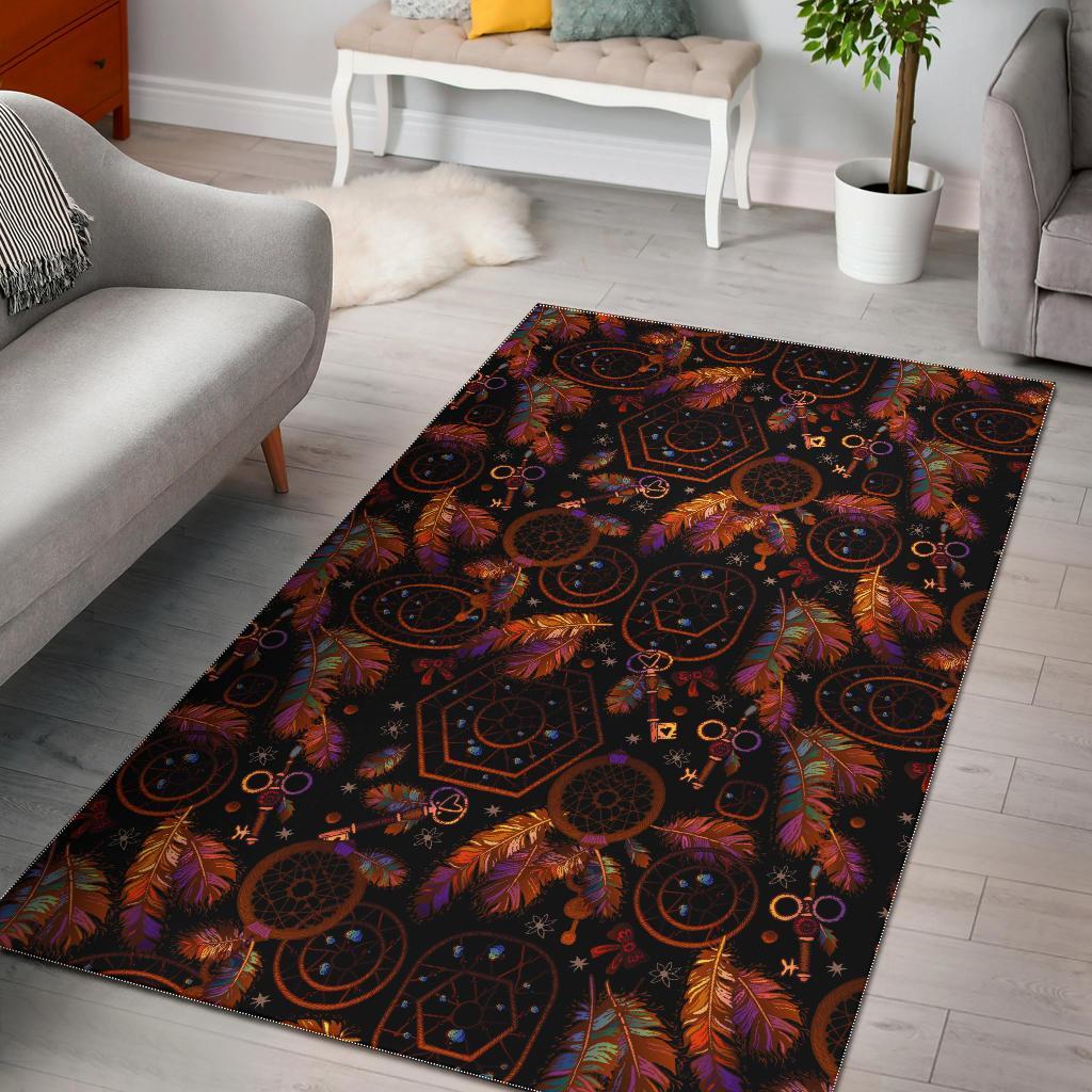 Tribal Dream Catcher Feather Floor Mat-grizzshop