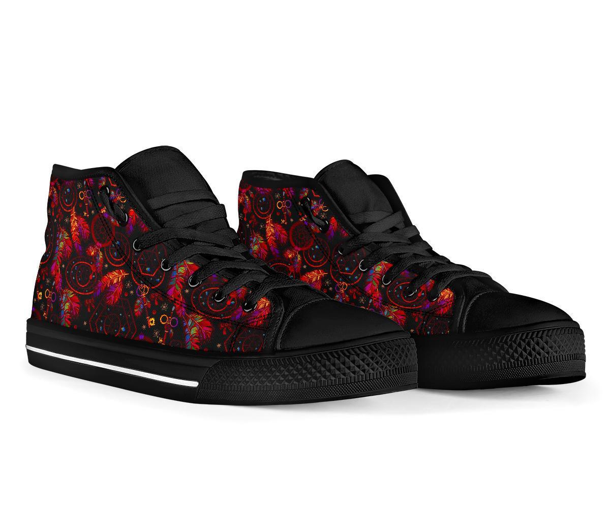 Tribal Dream Catcher Feather Men Women's High Top Shoes-grizzshop