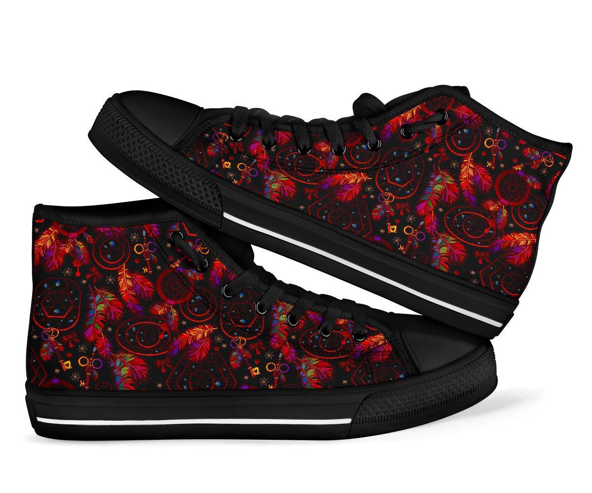 Tribal Dream Catcher Feather Men Women's High Top Shoes-grizzshop