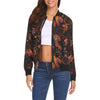 Tribal Dream Catcher Feather Pattern Print Women Casual Bomber Jacket-grizzshop