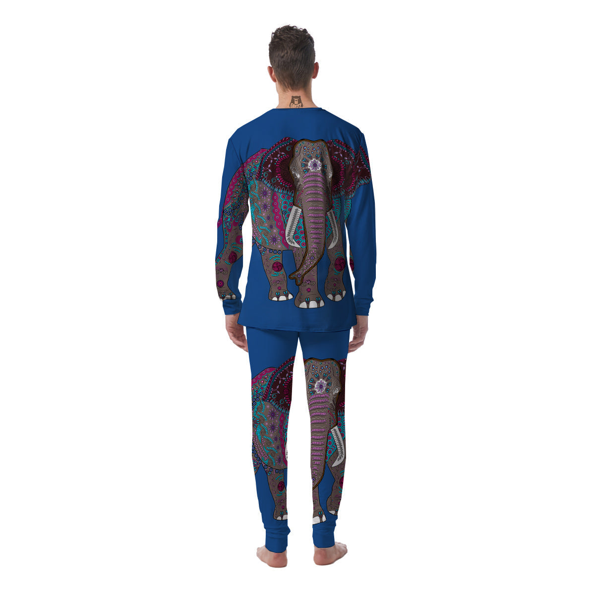 Tribal Elephant Indian Cute Print Men's Pajamas-grizzshop