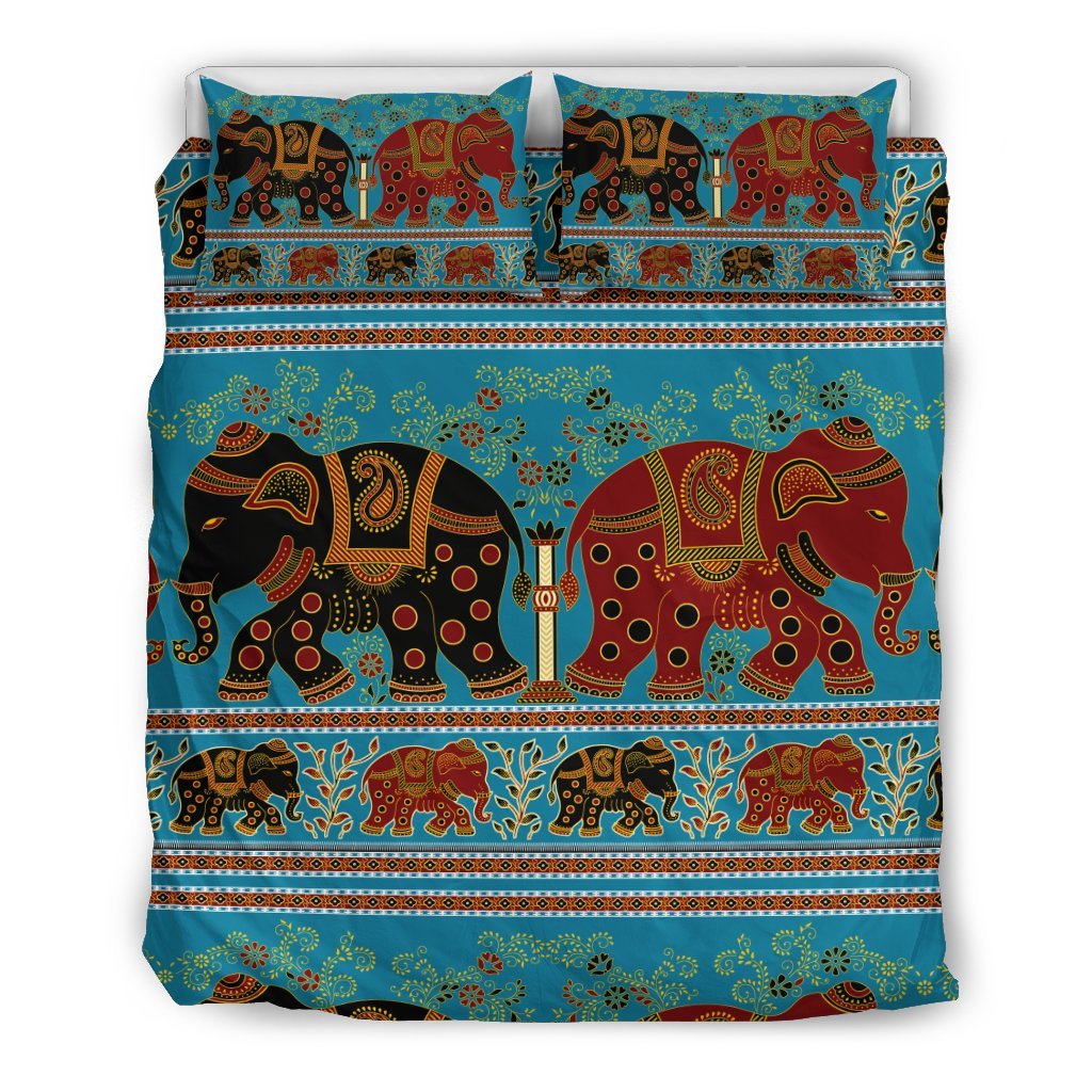 Tribal Elephant Print Duvet Cover Bedding Set-grizzshop