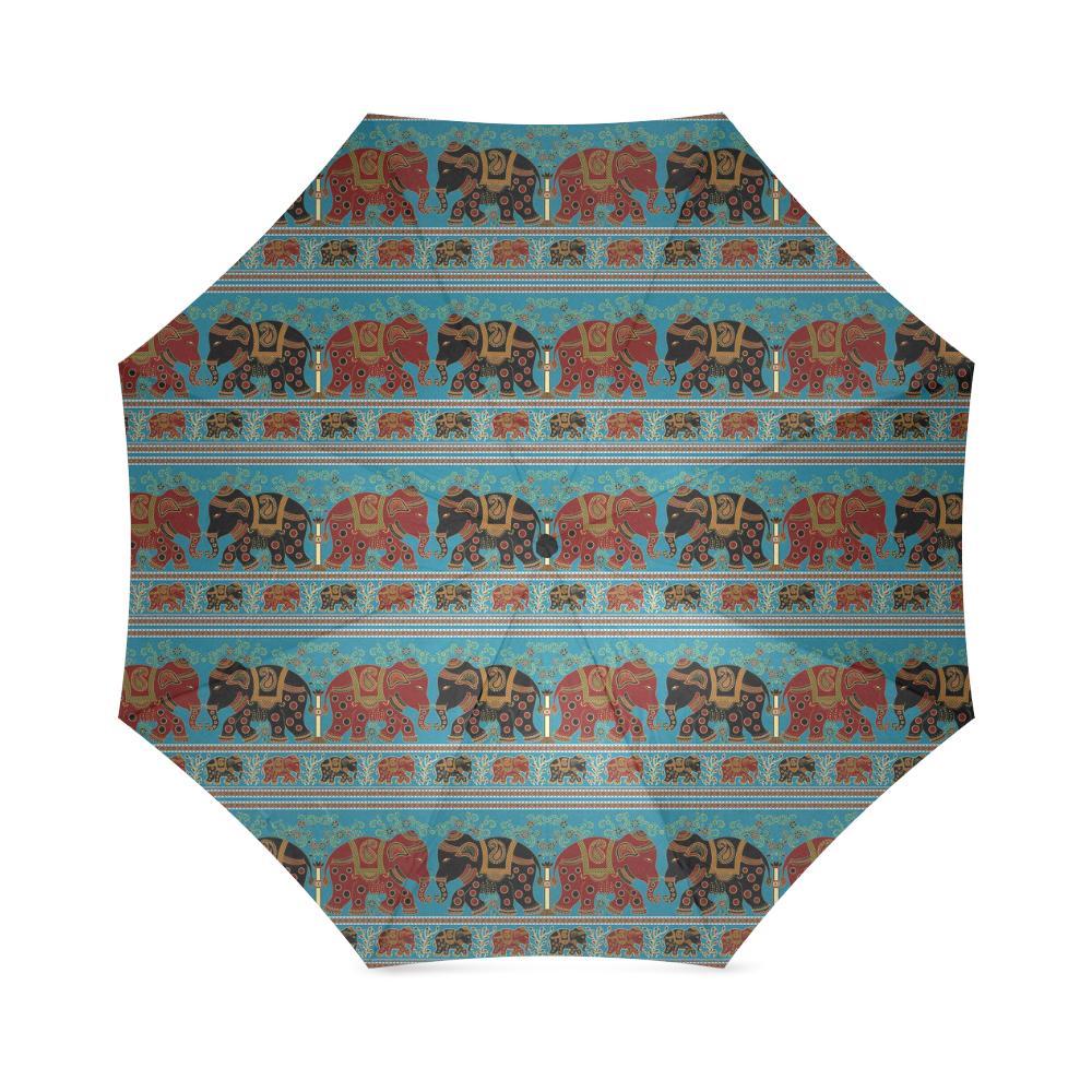 Tribal Elephant Print Foldable Umbrella-grizzshop