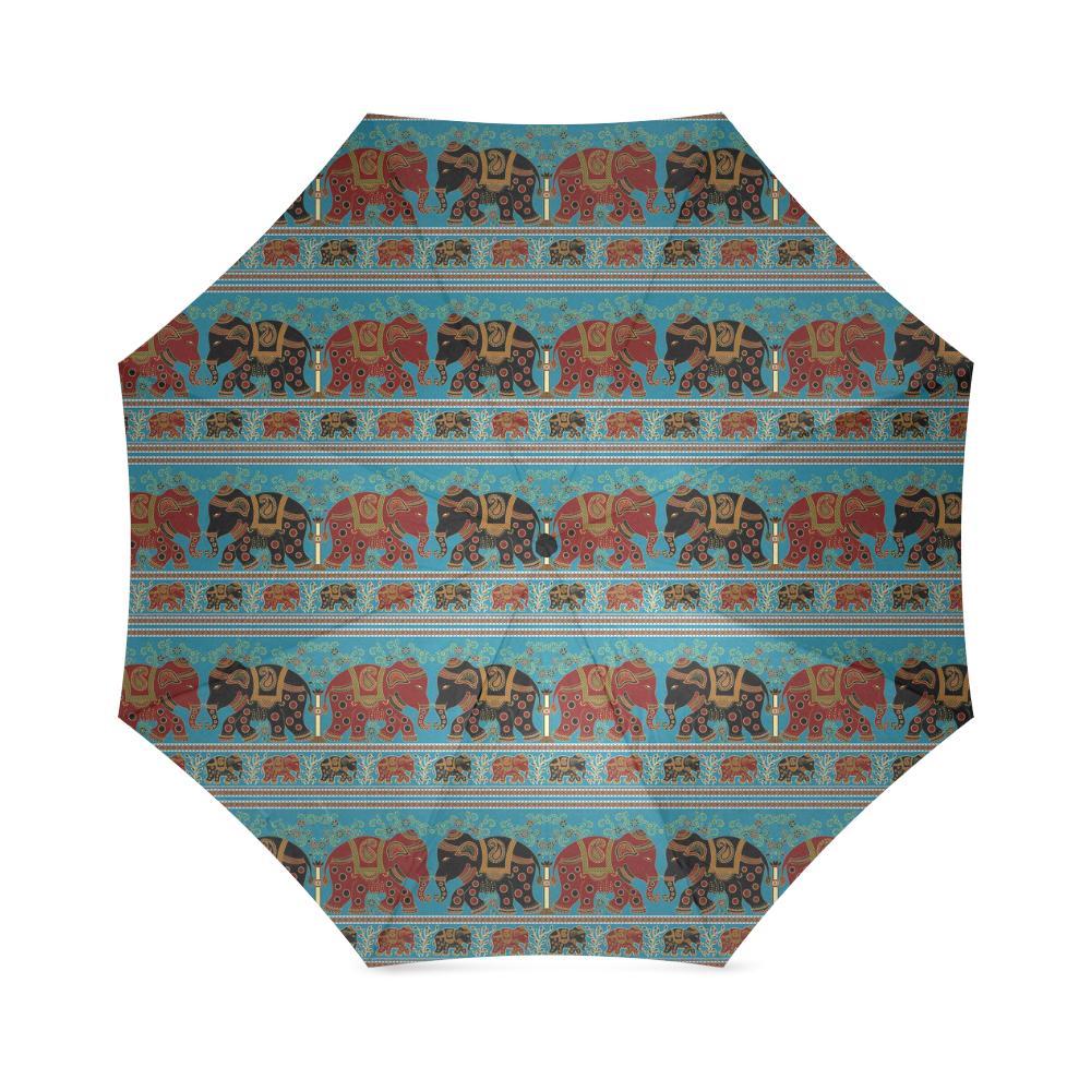 Tribal Elephant Print Foldable Umbrella-grizzshop