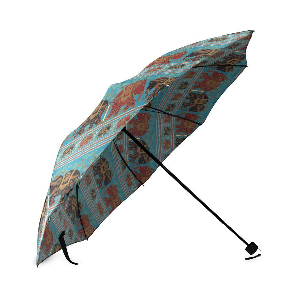 Tribal Elephant Print Foldable Umbrella-grizzshop