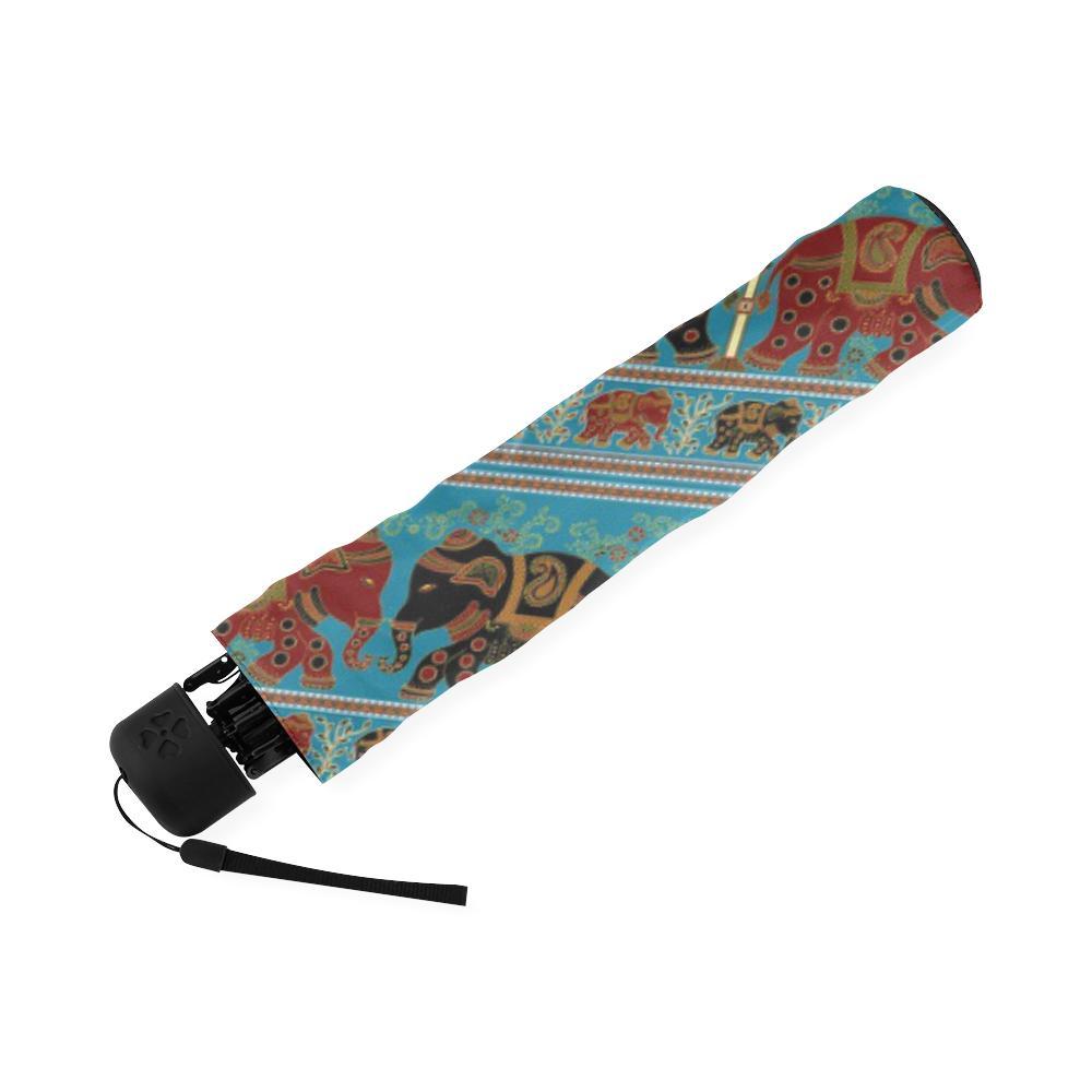 Tribal Elephant Print Foldable Umbrella-grizzshop
