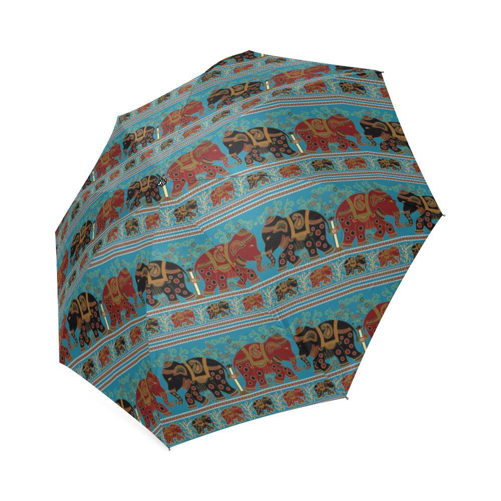Tribal Elephant Print Foldable Umbrella-grizzshop