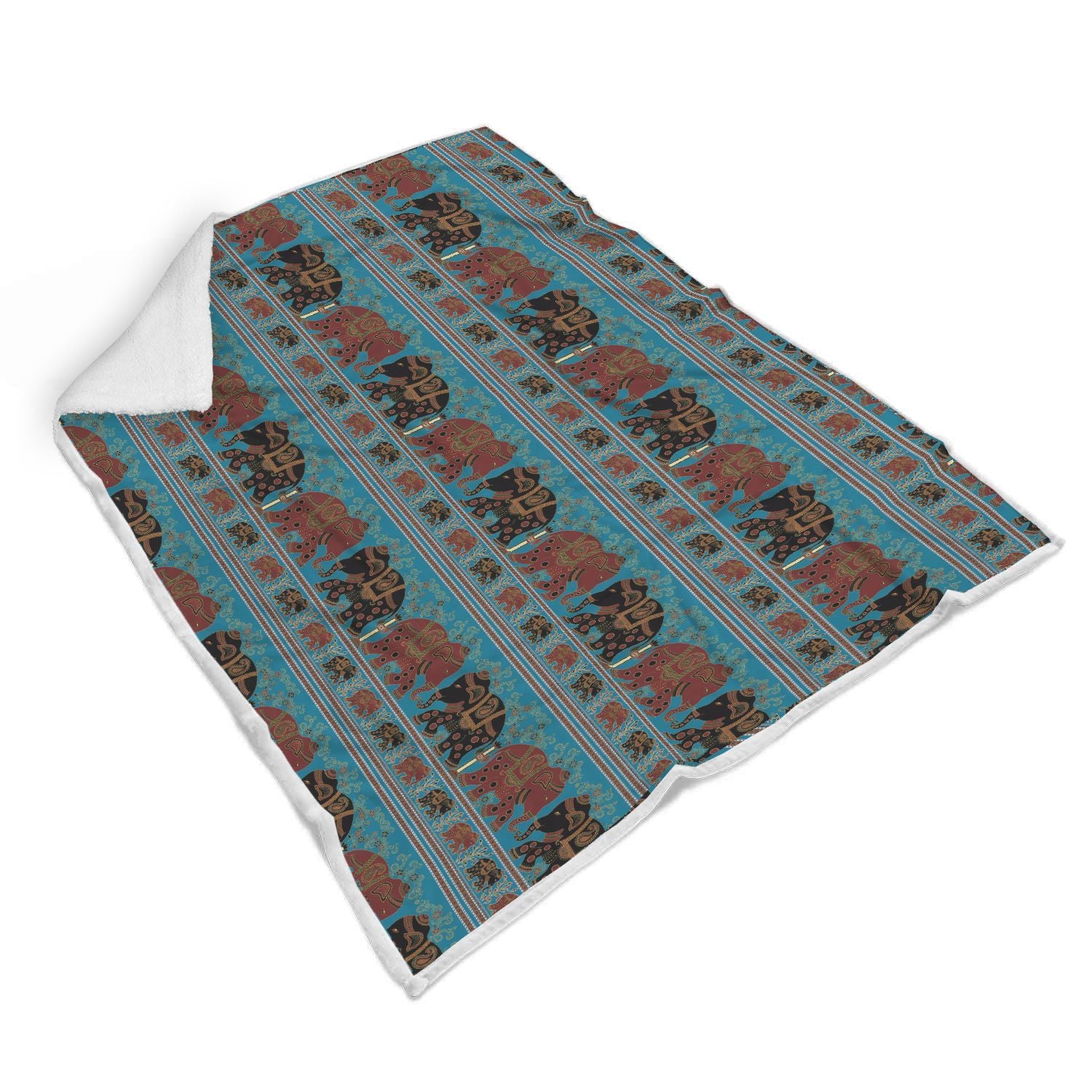 Tribal Elephant Print Throw Blanket-grizzshop