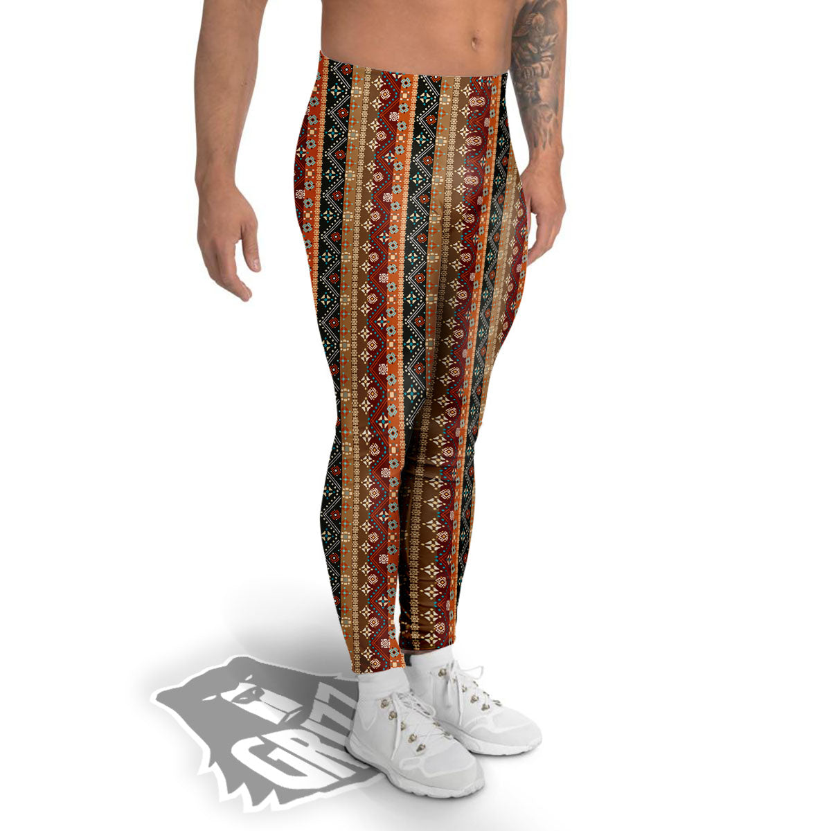 Tribal Ethnic Boho Print Pattern Men's Leggings-grizzshop