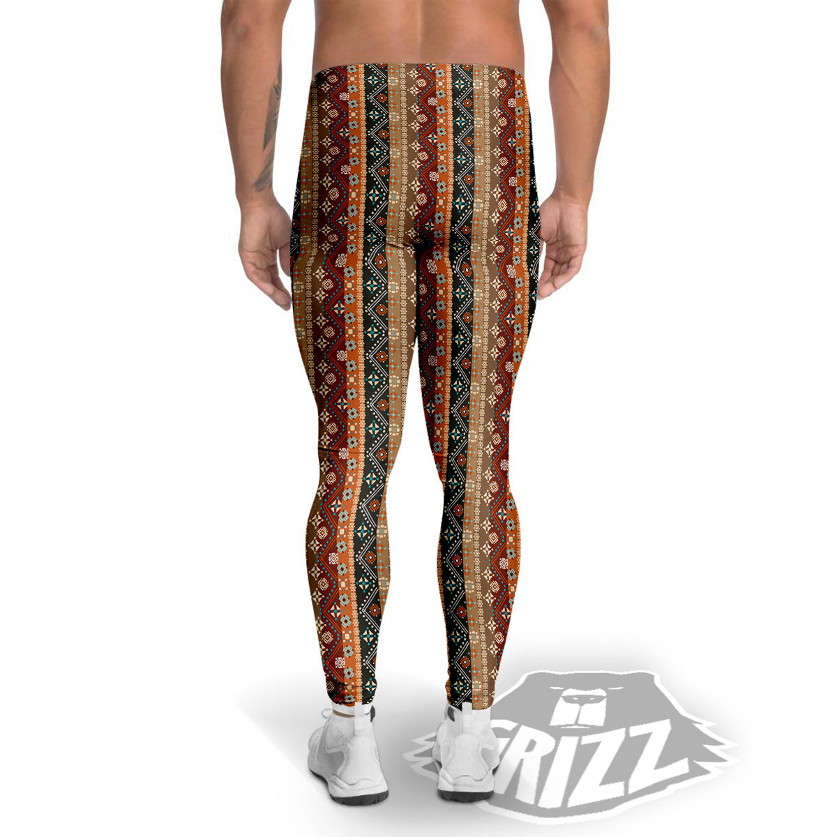 Tribal Ethnic Boho Print Pattern Men's Leggings-grizzshop