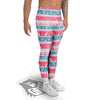 Tribal Ethnic Pink Blue Egypt Print Pattern Men's Leggings-grizzshop