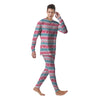 Tribal Ethnic Pink Blue Egypt Print Pattern Men's Pajamas-grizzshop