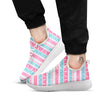Tribal Ethnic Pink Blue Egypt Print Pattern White Athletic Shoes-grizzshop