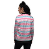 Tribal Ethnic Pink Blue Egypt Print Pattern Women's Bomber Jacket-grizzshop